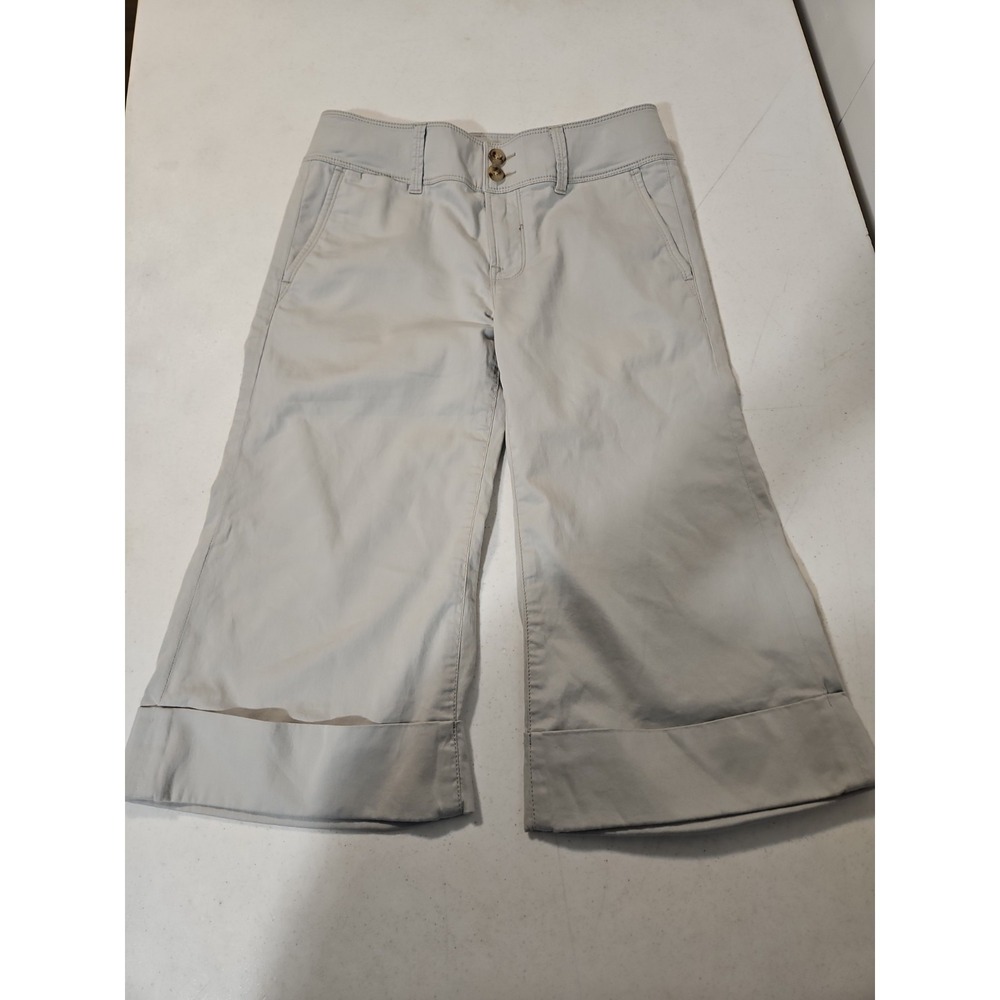 Seven For All Mankind Ginger Crop Cuffed Capri Pants Size 26 Gray Pockets(1639‎